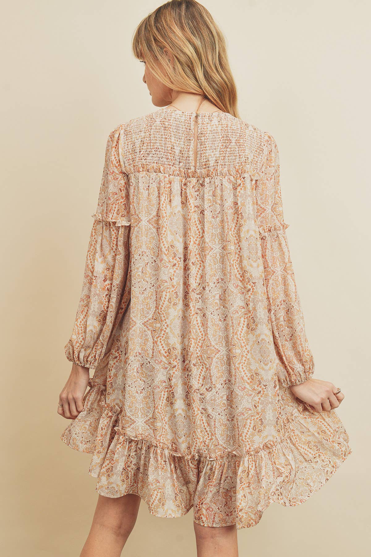 MIMOSA FD8208 Vestido con vuelo fruncido de destino de venta al por mayor en Faire1