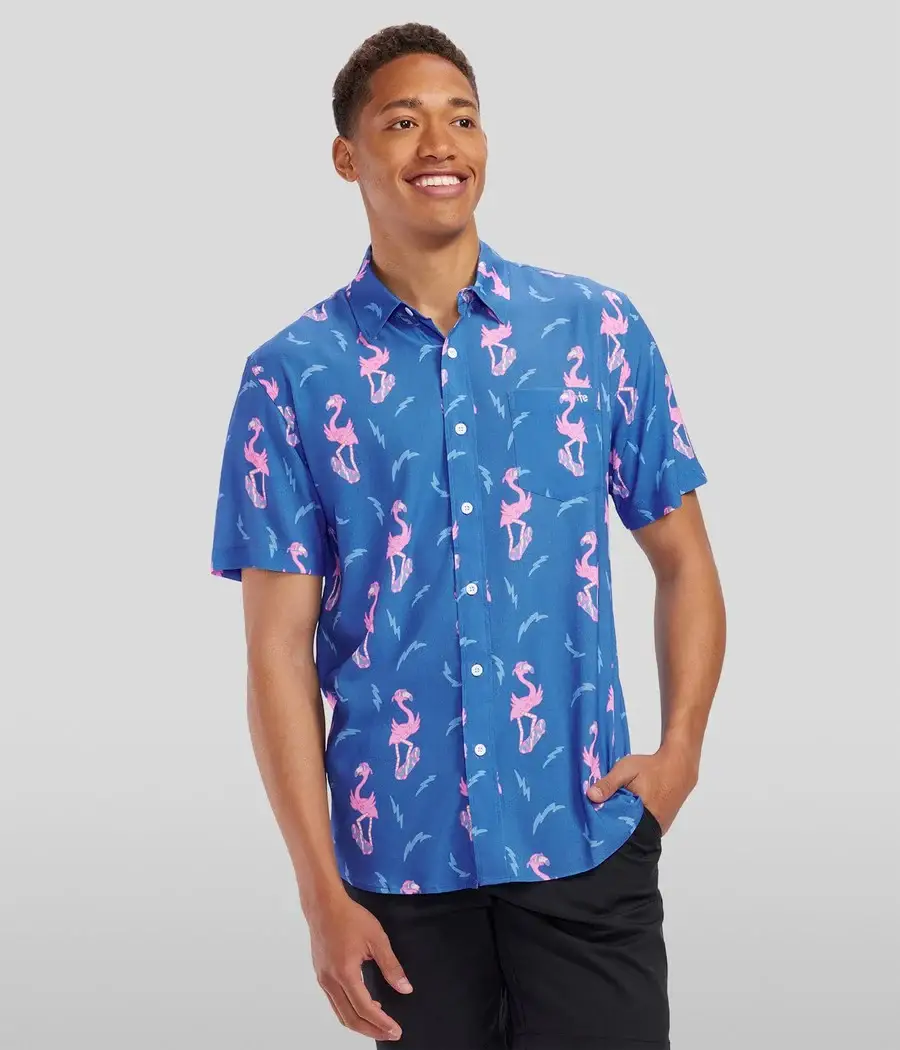 Tipsy Elves - Vente Chemise à col boutonné – homme - Chemise hawaïenne Board of Paradise - Chemise d'été à boutons pour homme1