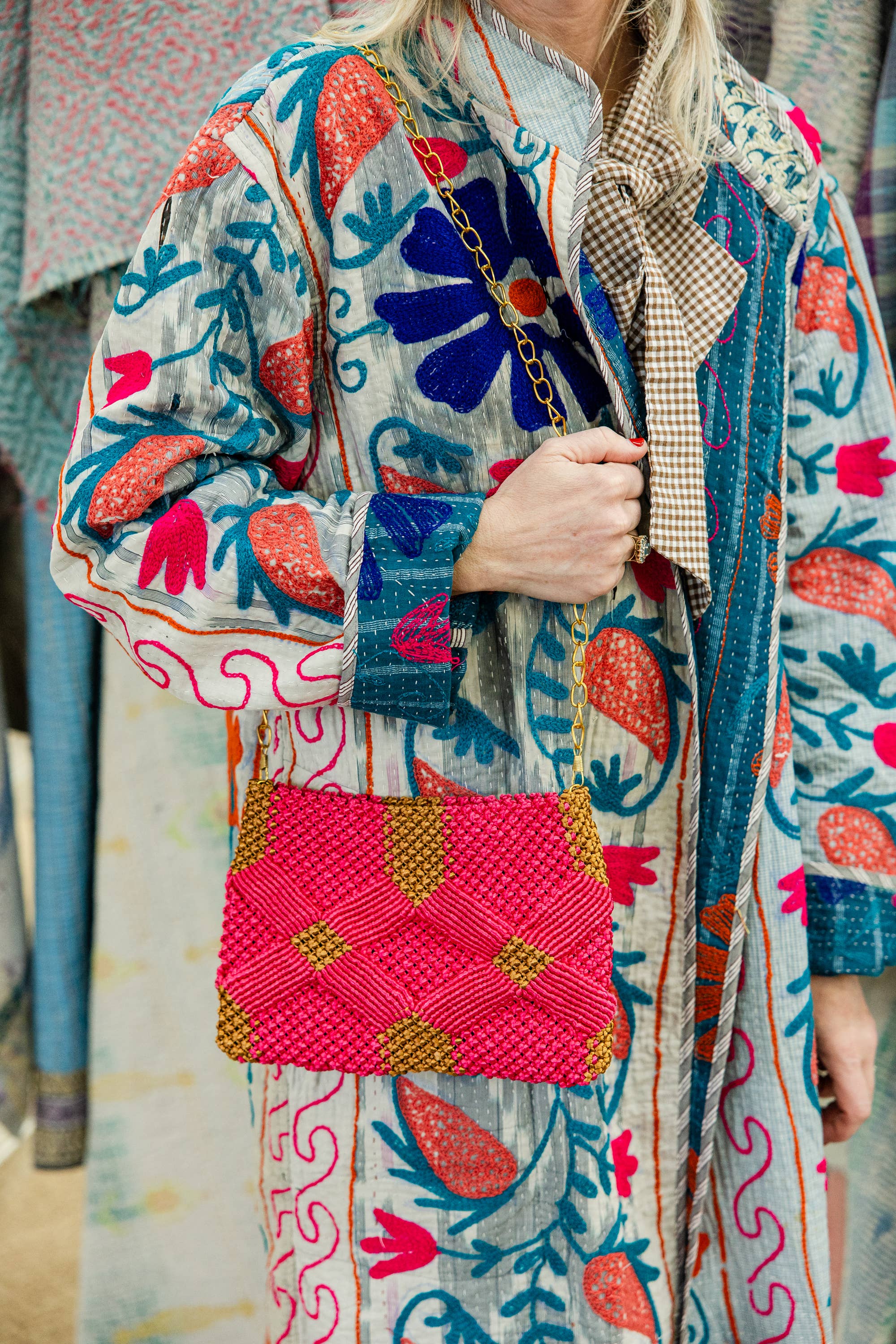 Rahab's Rope - Wholesale Clutch Bag - Women's - Handmade Macramé Clutch-Champagne and Caramel 5