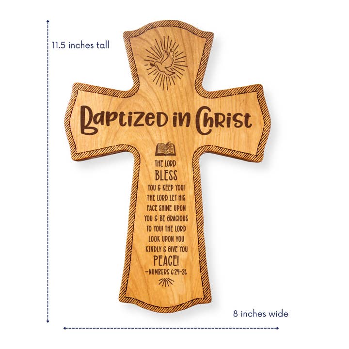 Firefly Wishes - Wholesale Wall Cross - Baptized in Christ Wood Wall Cross – Baptism Keepsake2