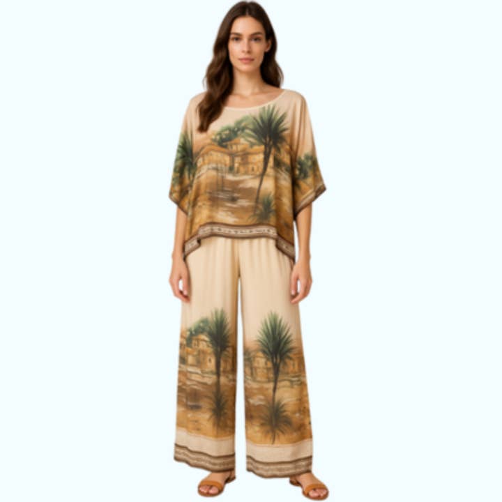 278082/803083 Ensemble en soie italienne beige Vera May pour la vente par VeraMay