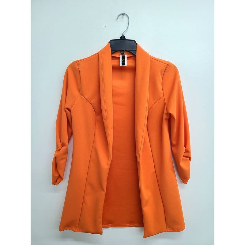 Uptown Apparel – wholesale Blazer – Women's – JK6880 Shirred 3/4 Sleeve Elegant Blazer3