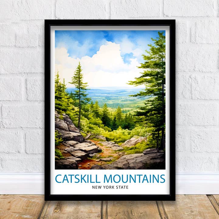 Catskill Mountains New York State Reisposter Catskill voor wholesale door InkNPrintz