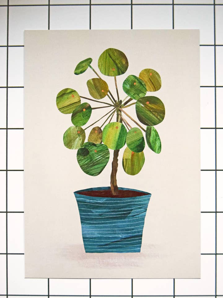 Pilea Plant Print/A4 + A3/Stampa artistica opaca 350 gsm per la vendita all'ingrosso da parte di Freya Snow