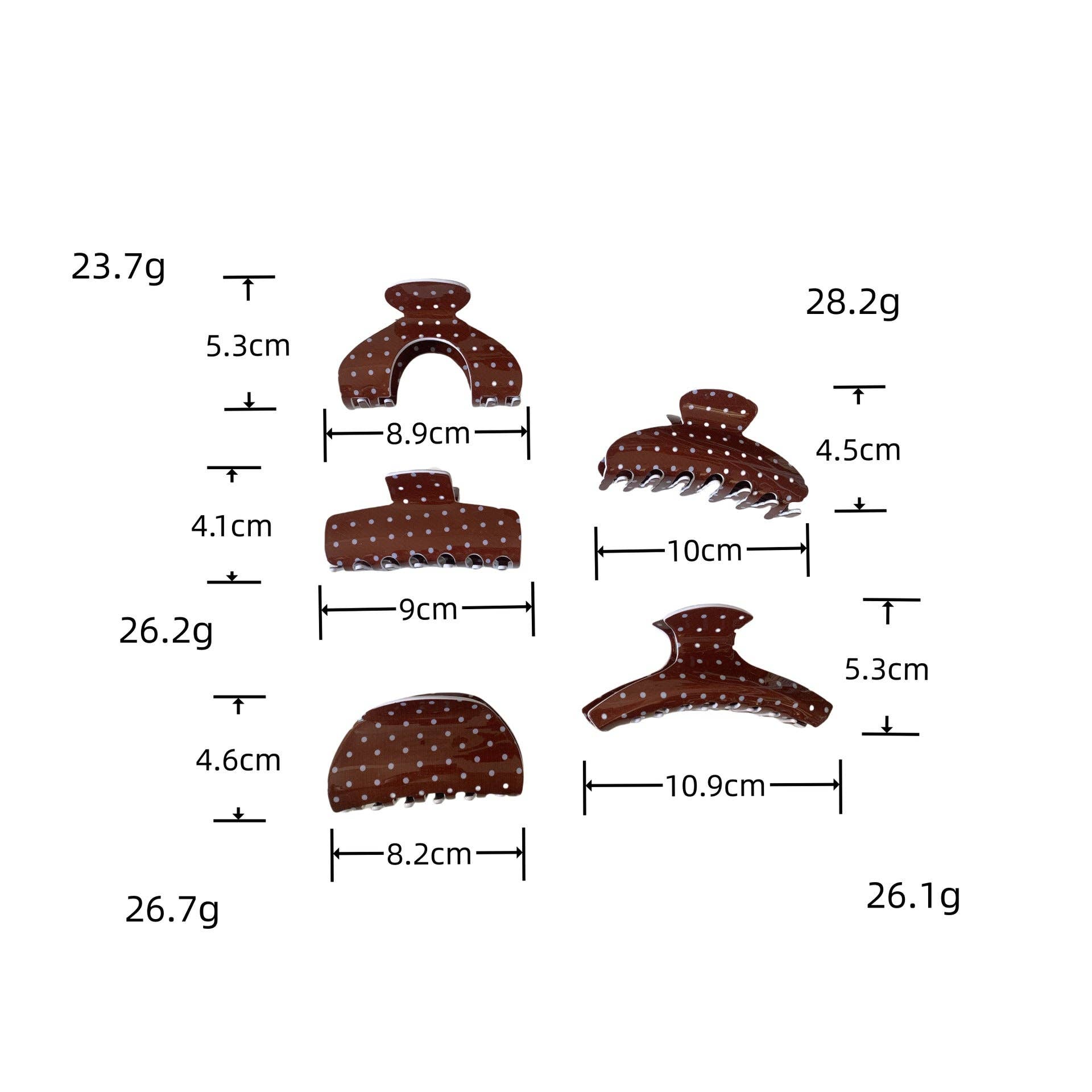 Dipped Shop - Wholesale Haarclip - Dames - Minimalistische Polka Dots Acryl Haarclip DP25F9925