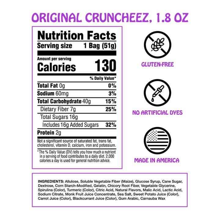 Rotten Candy - Wholesale Gummy - NEW Original Gummy Cruncheez 1.8oz - 8 Pack