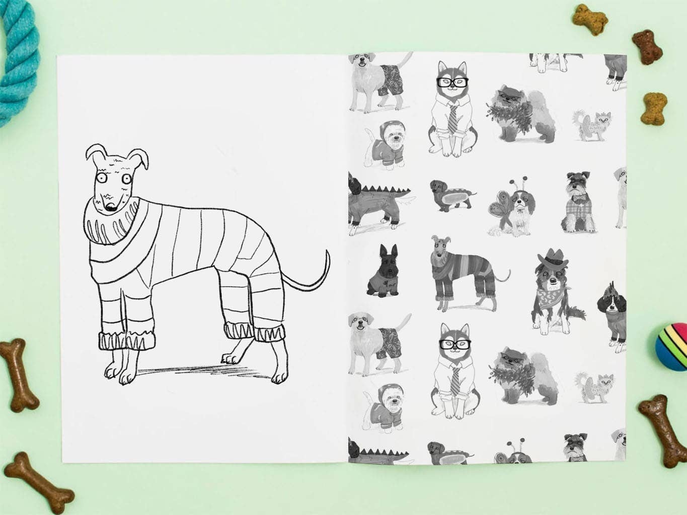 Jo Clark Design - Vendita all'ingrosso Libro da colorare e attività - Adulti - Libro da colorare vestiti per cani7