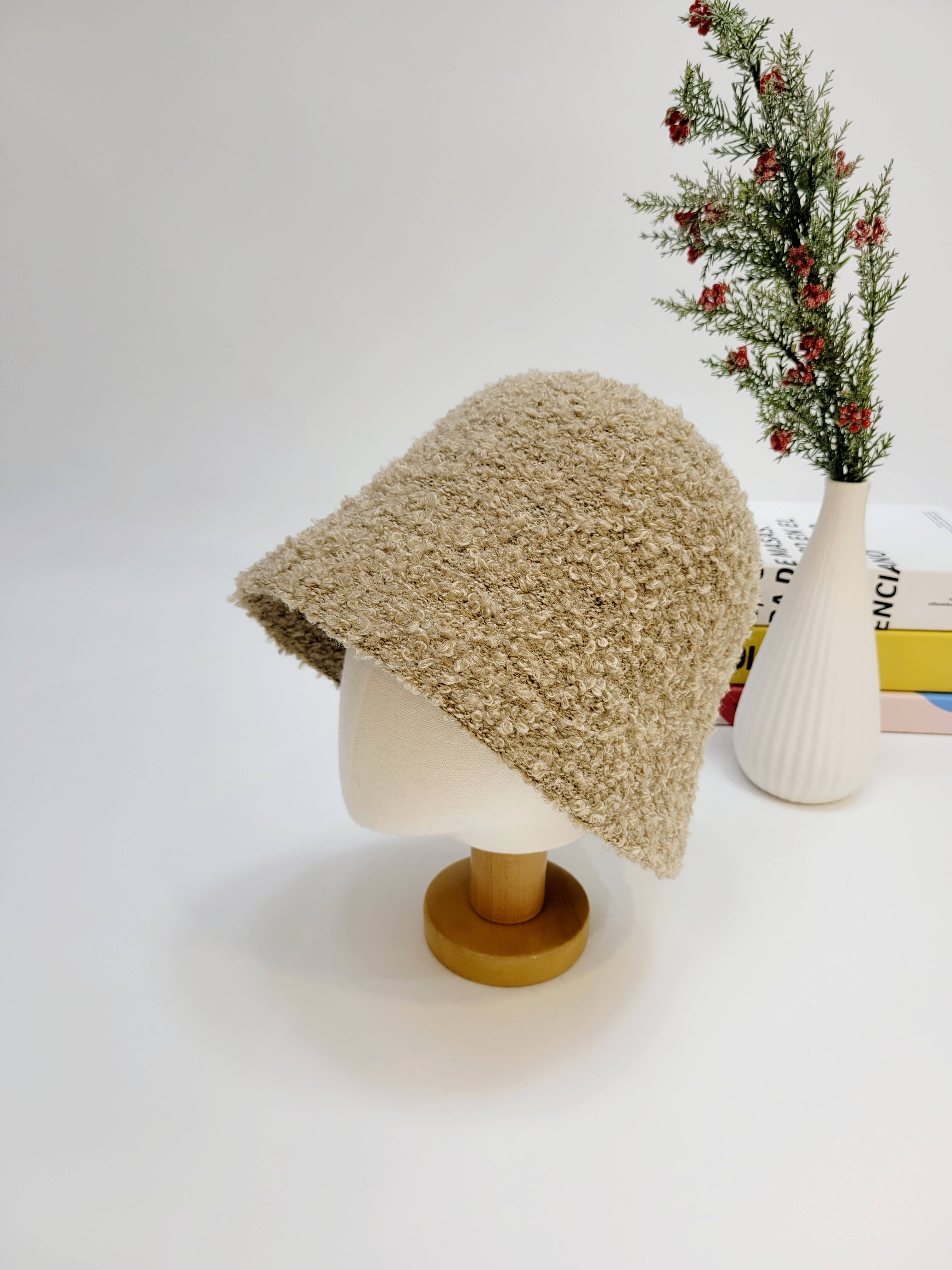 Comfortarians - Wholesale Bucket Hat - Women's - Textured Alpaca Wool Bucket Hat, Extra Warm Winter Hat0