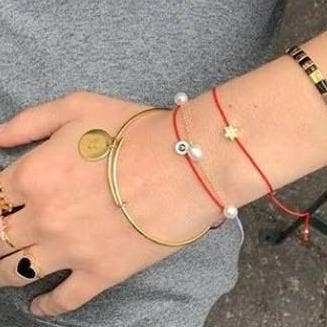 ALEF BET JEWELRY – wholesale Charm/dangle bracelet – Red String Jewish Star or Evil Eye Bracelet for Protection10