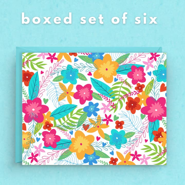 Hawaiian Floral Stationery - (Boxed Set of 6) for wholesale by Nicole Marie Paperie