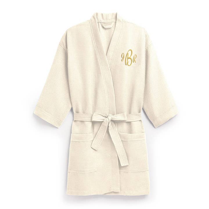 Weddingstar Inc. - Wholesale Robe - Women's - Women’s Waffle Knit Robe - Ivory