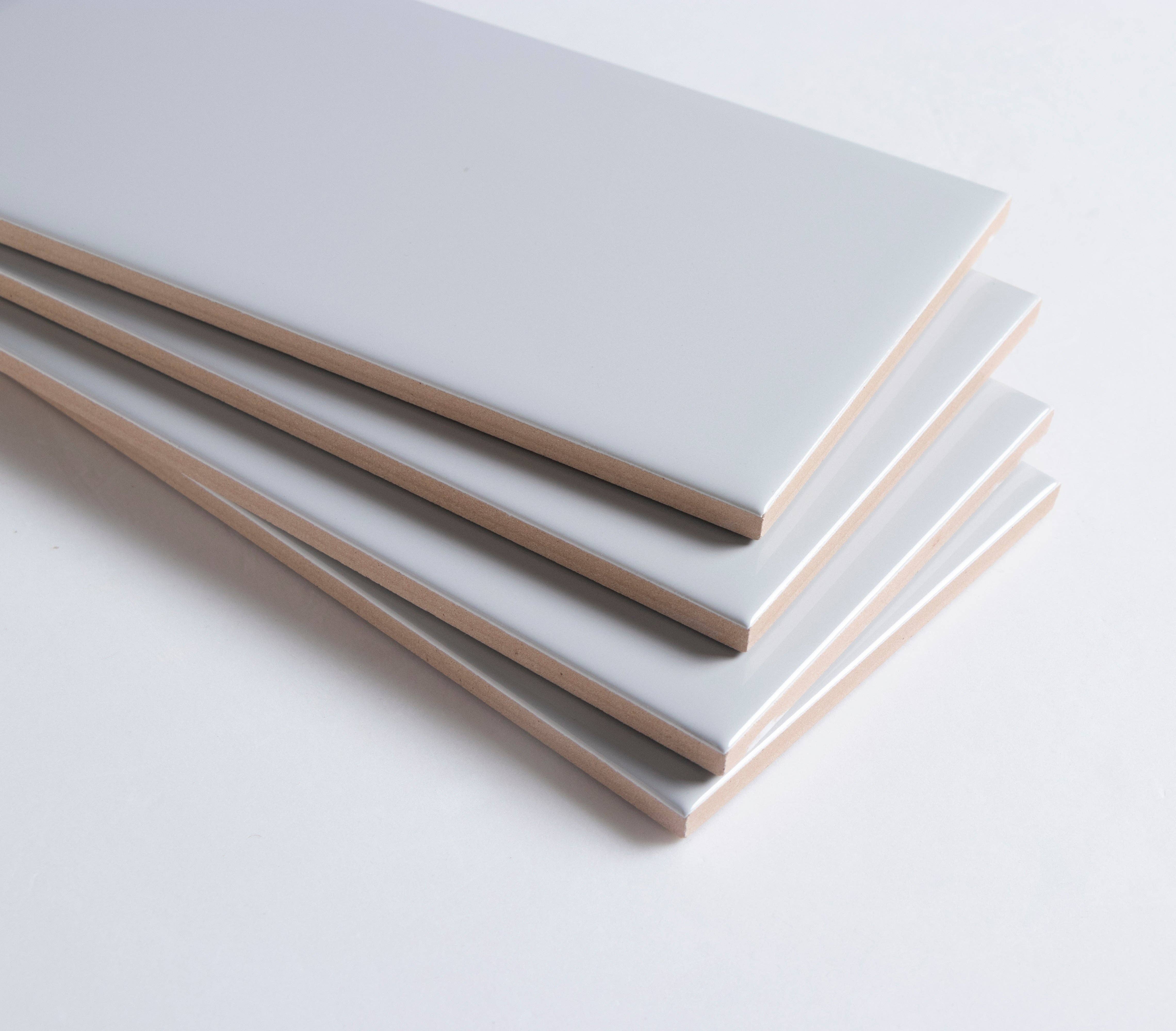 WS Tiles - Wholesale Wall Tile - 4" X 8" Ceramic Tile  - 11.1 Square Feet Per Carton - Bright Glossy Soft Gray7