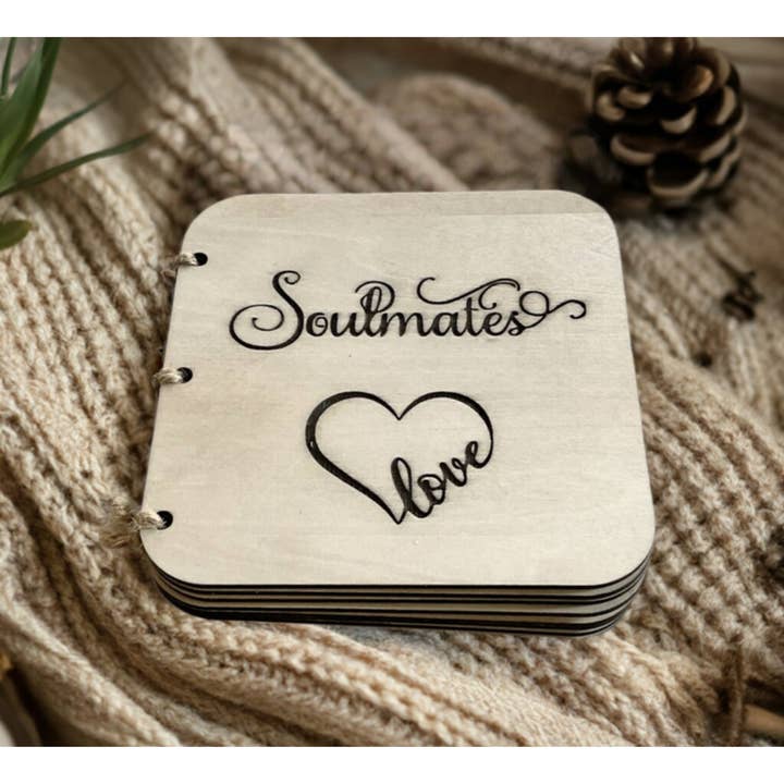 Soulmates Wooden Poetry Book for wholesale by Wooden Nose Gift Shop