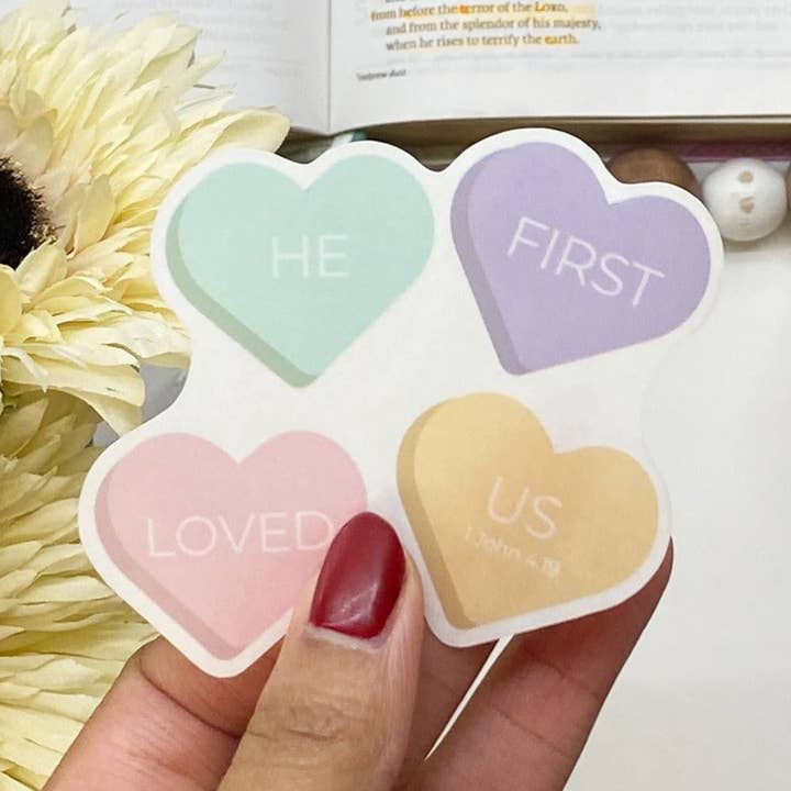 Adhesivo transparente con versículos bíblicos Inspiring Heart Candy para venta al por mayor de Dear Bold Believer