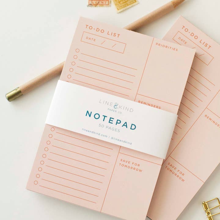 Line & Kind Paper Co. - Wholesale Notepad - To-Do List Notepad4