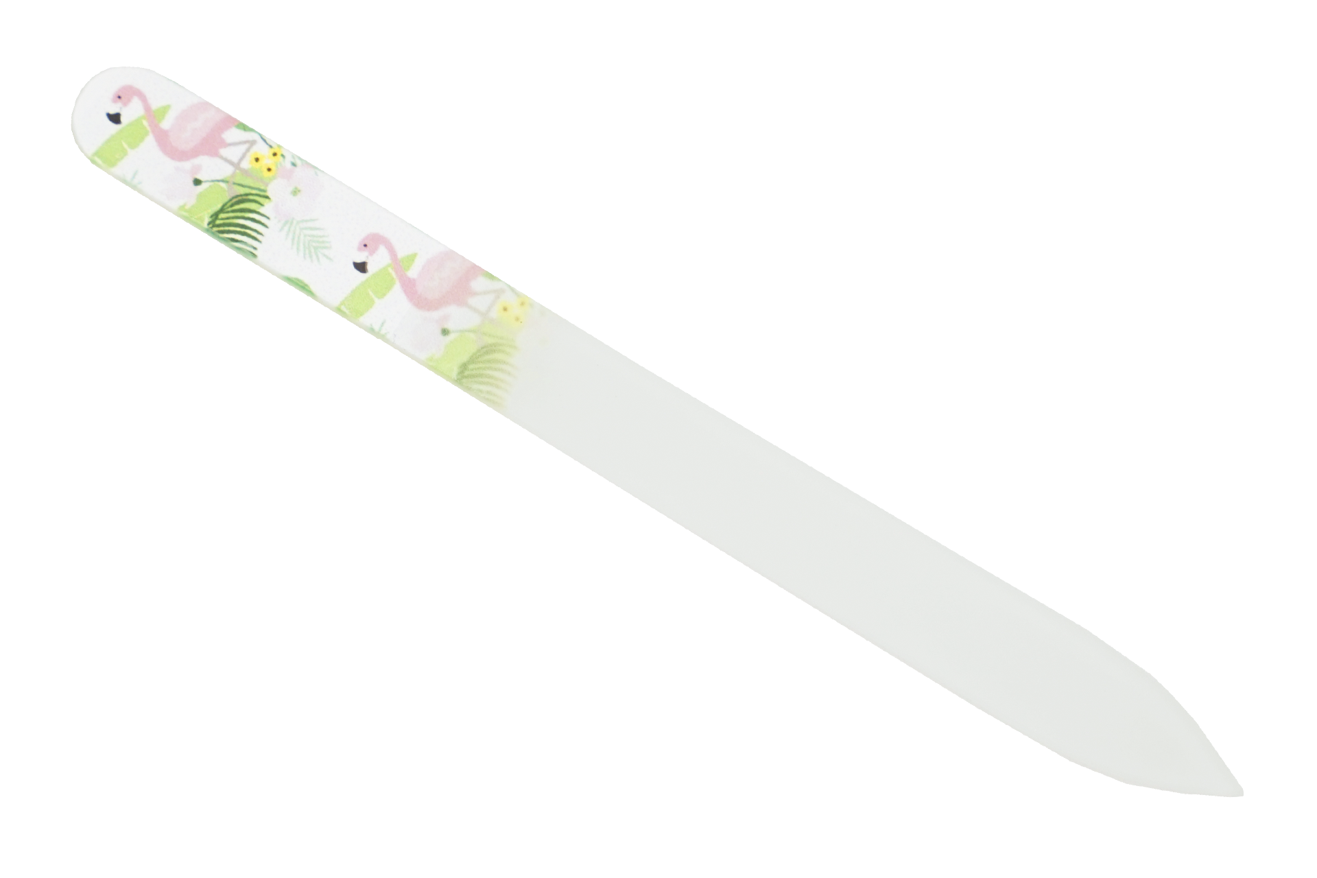 Fantasia R. Espig KG - Vendita all'ingrosso Lime per unghie - Lima per unghie doppia in vetro temperato con motivo fenicottero0