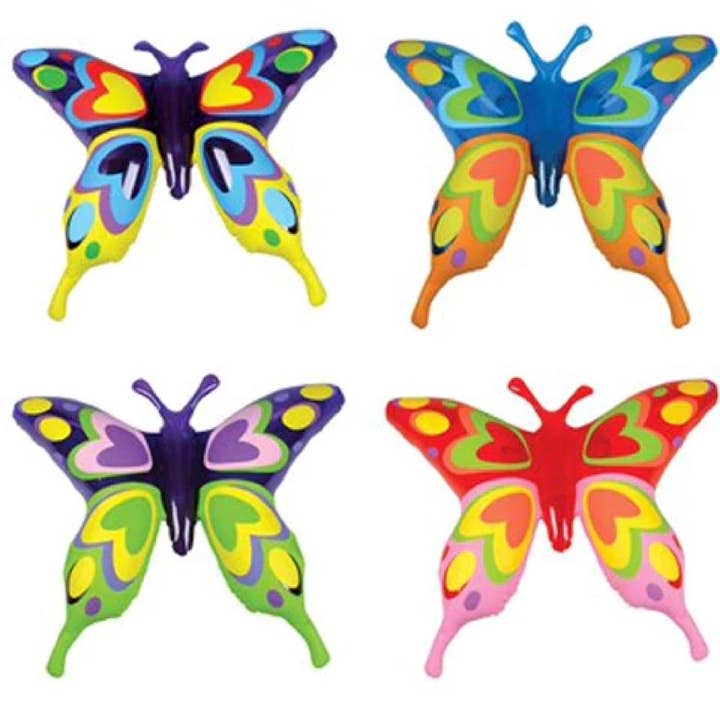 Rainbow Tie-Dye Butterfly Inflatable Toy For Kids - Assorted for wholesale by HALLEE