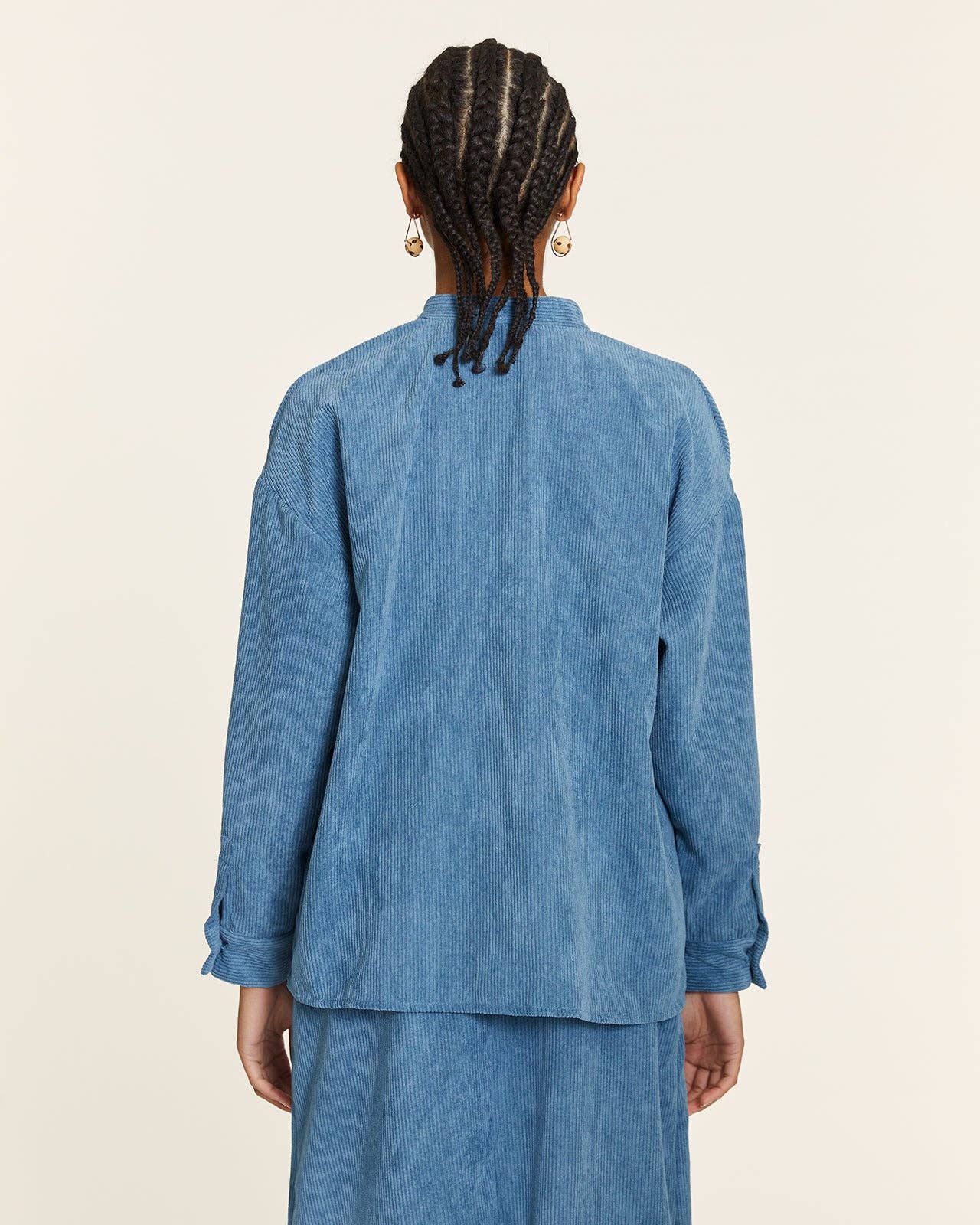 Pepaloves - Wholesale Button Down Shirt - Women's - CAMISA DE PANA MAO AZUL3