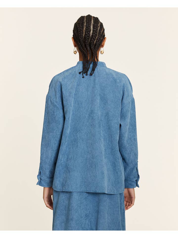 Pepaloves - Wholesale Button Down Shirt - Women's - CAMISA DE PANA MAO AZUL3