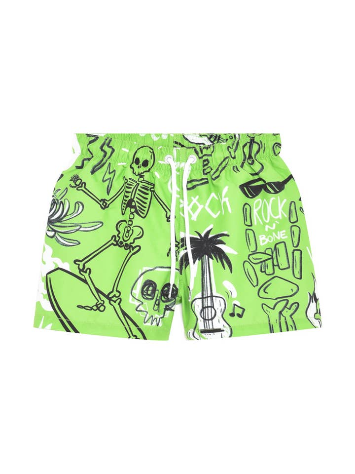Barn | Grön Volleydräkt med "Sketched Skull"-tryck överallt för wholesale av Scorpion Bay