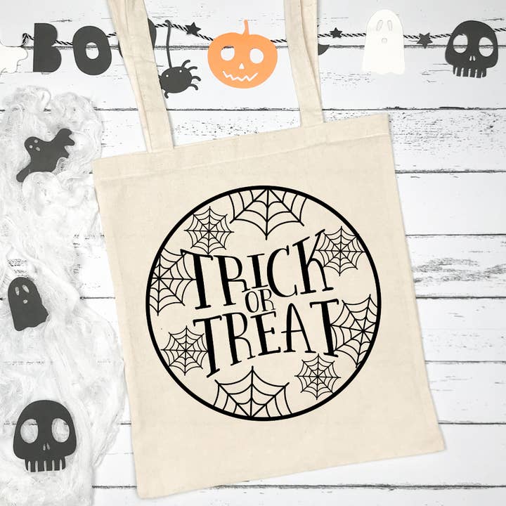 Web Trick Or Treat Tote Bag for wholesale by AGS Creations