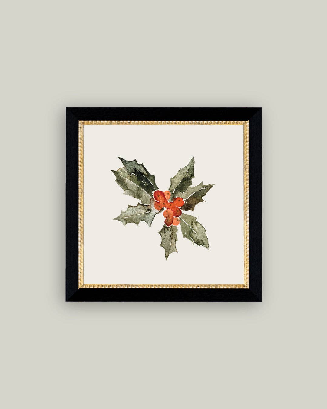 Petal Lane Home - Wholesale Christmas Wall Art - Holly Leaves Framed Antique Art0