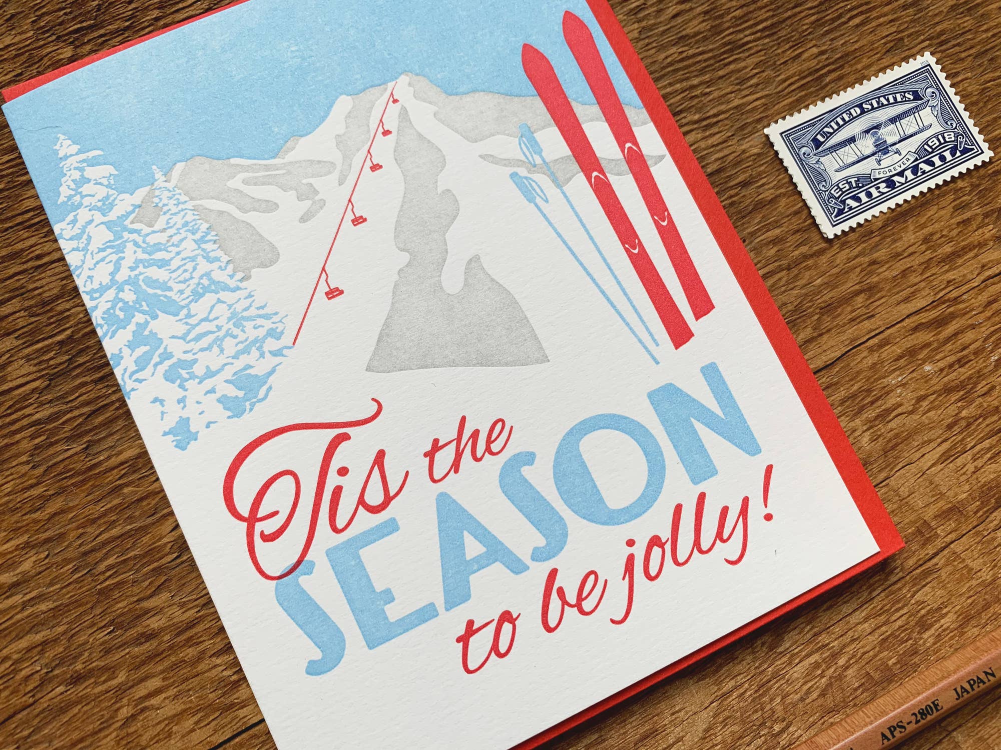 Noteworthy Paper & Press - Wholesale Season's Greetings Card - Tis Skis Card3