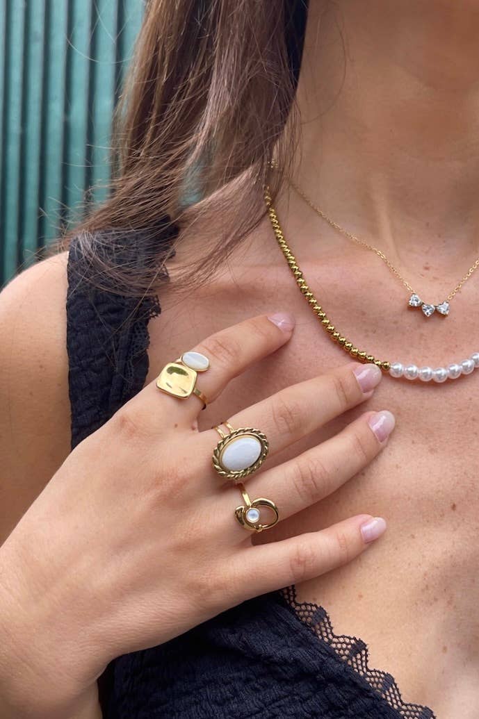 Gold Edelstahlring 424RX211 für den Großhandel auf Faire2