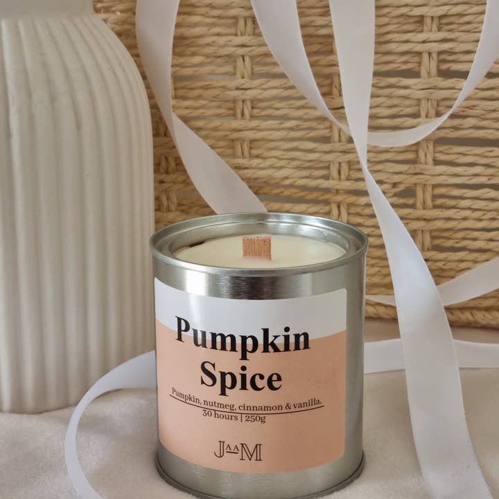 JaaM – wholesale Travel candles – Pumpkin Spice Wood Wick Candle Autumn Winter Scent Candle 1