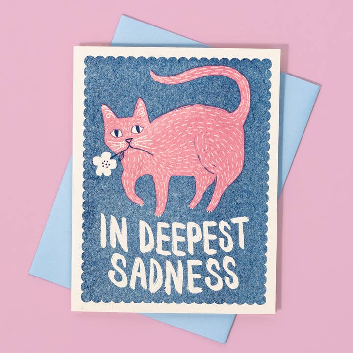 In Deepest Sadness - Risograph Card for wholesale by Bromstad Printing Co.
