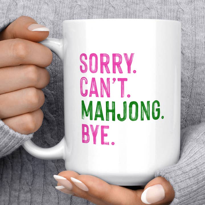 Sorry Can't Mahjong Bye Mahjong Coffee Mug for wholesale by Melody Press Co.