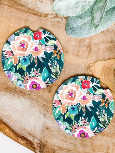 Floral | Car Coaster for wholesale by The Junkin’ Mamas