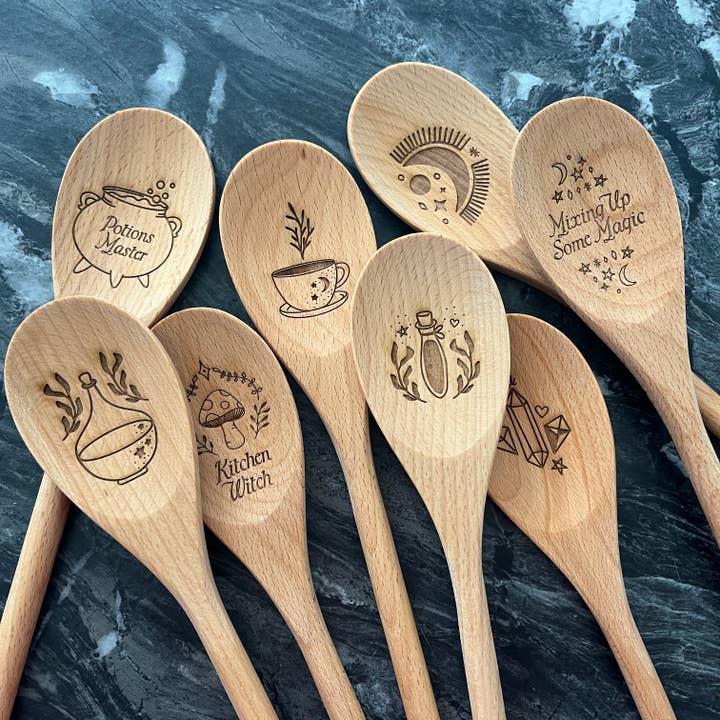 The Homebody Society - Wholesale Serving Utensil - Moon Burst Wooden Serving Spoon