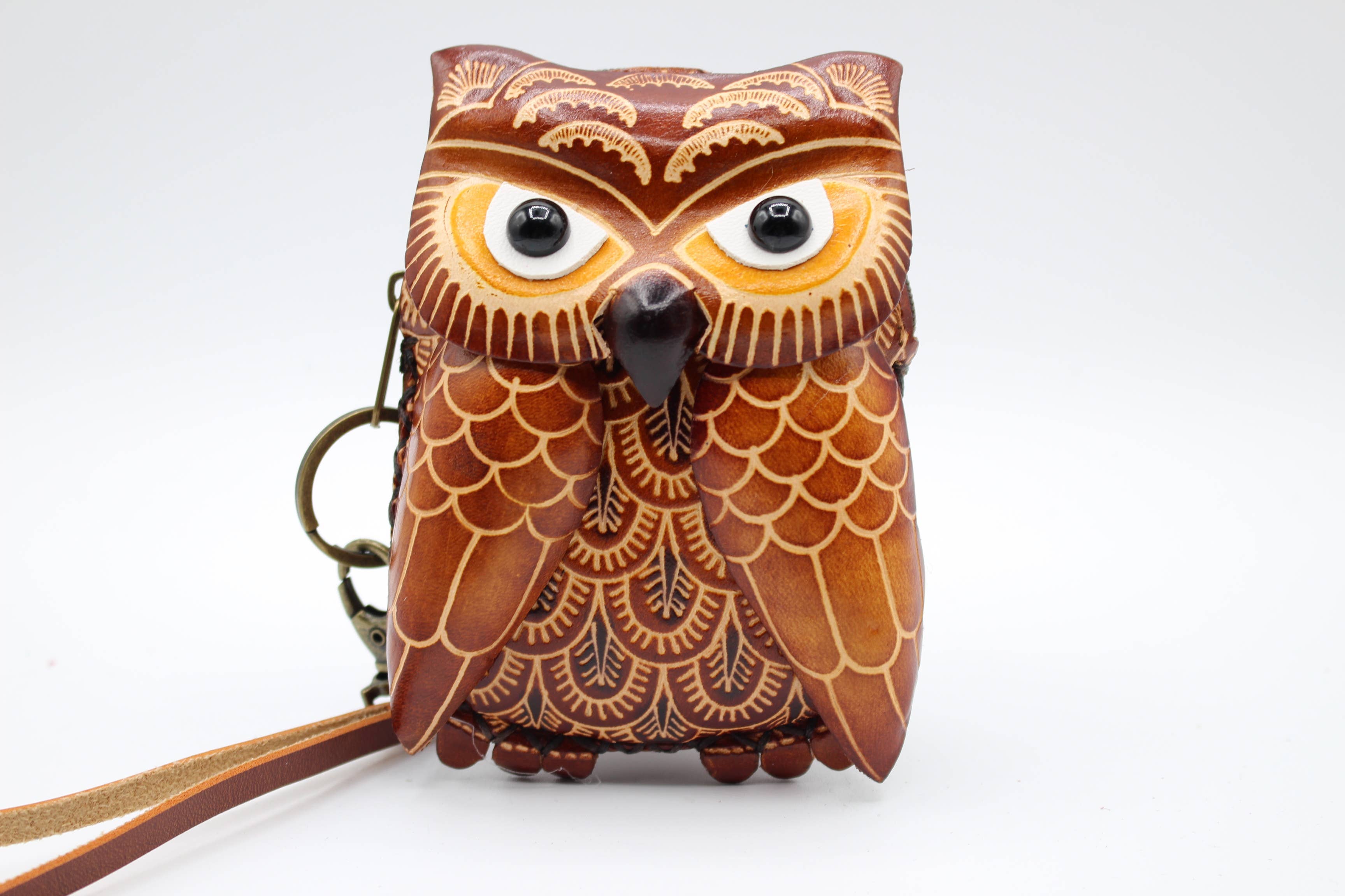 Sunflower Handmade leather inc - Wholesale Wristlet - Leather Owl Wristlet coin purse wallet1