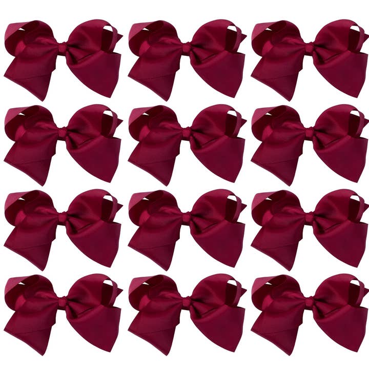Hana - Wholesale Hair Bow - Kids - 8 Inch Hair Bow With Alligator Clip (12pc)23