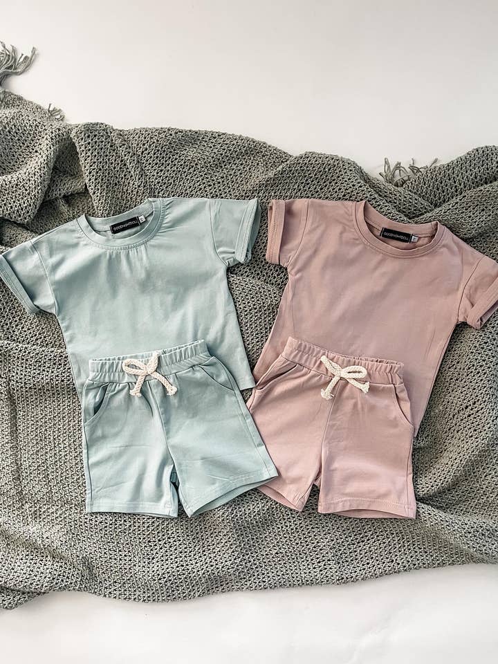 Conjunto corto y camisa neutros para venta al por mayor de Goodnightdoll