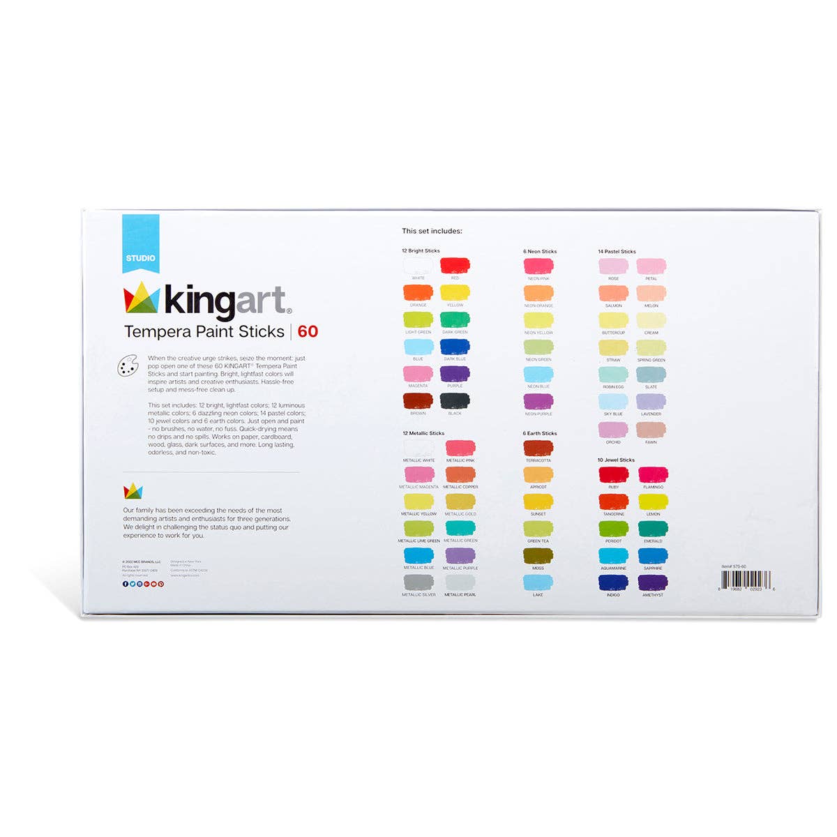 KINGART – wholesale Paint set – Tempera Paint Sticks, 60 Colors7