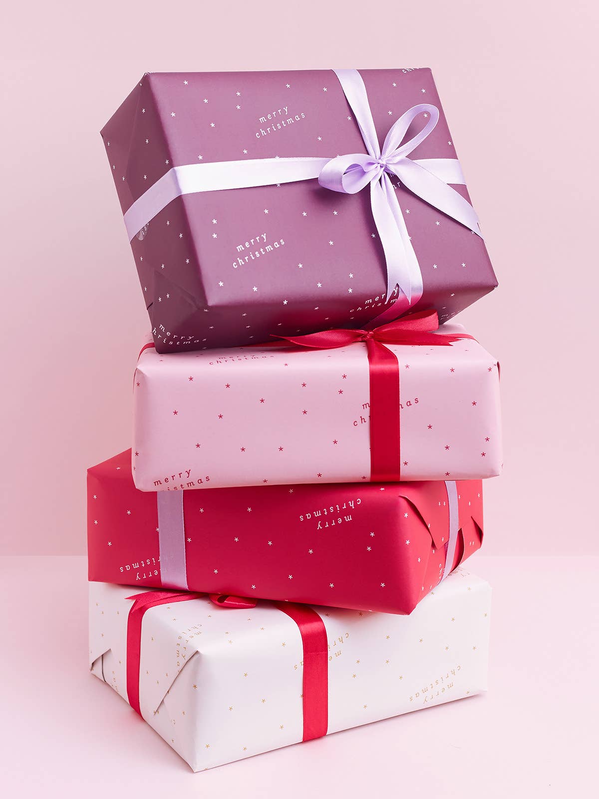 Another Loop - Wholesale Flat Wrap - Vintage Christmas Wrapping Paper Sheets | Pink Gift Wrap2