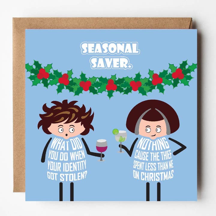 Seasonal saver | Funny Christmas card | Cost of living for wholesale by VERSED AID
