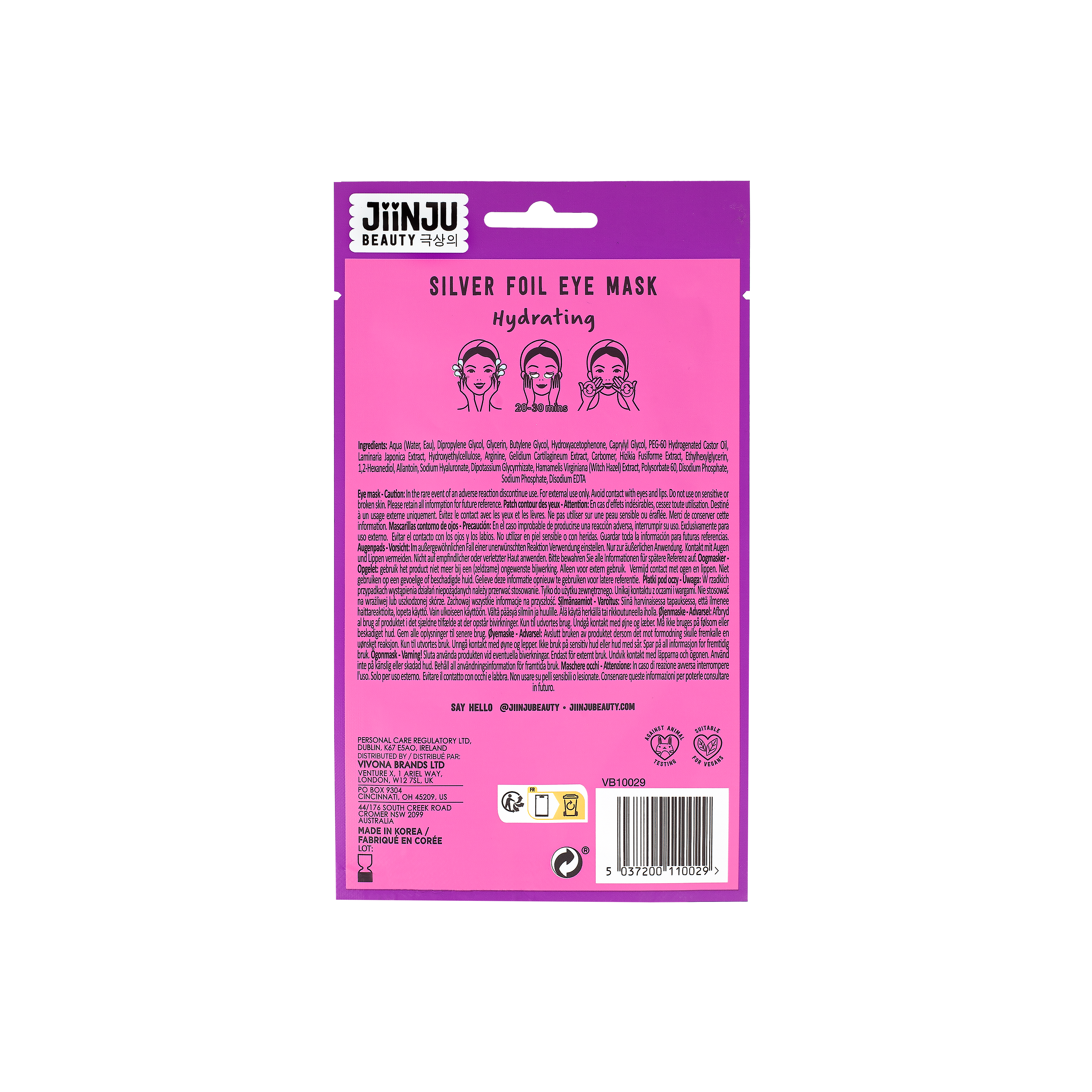 Beauty Goddess – wholesale Eye treatment mask – Jiinju Hydrating Silver Foil Under Eye Mask2