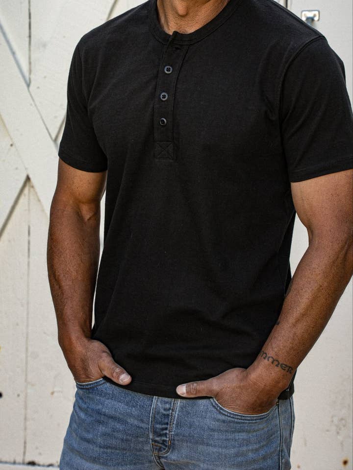 Reyes Henley | Heavyweight 8oz 100% Cotton for wholesale by WiesMade