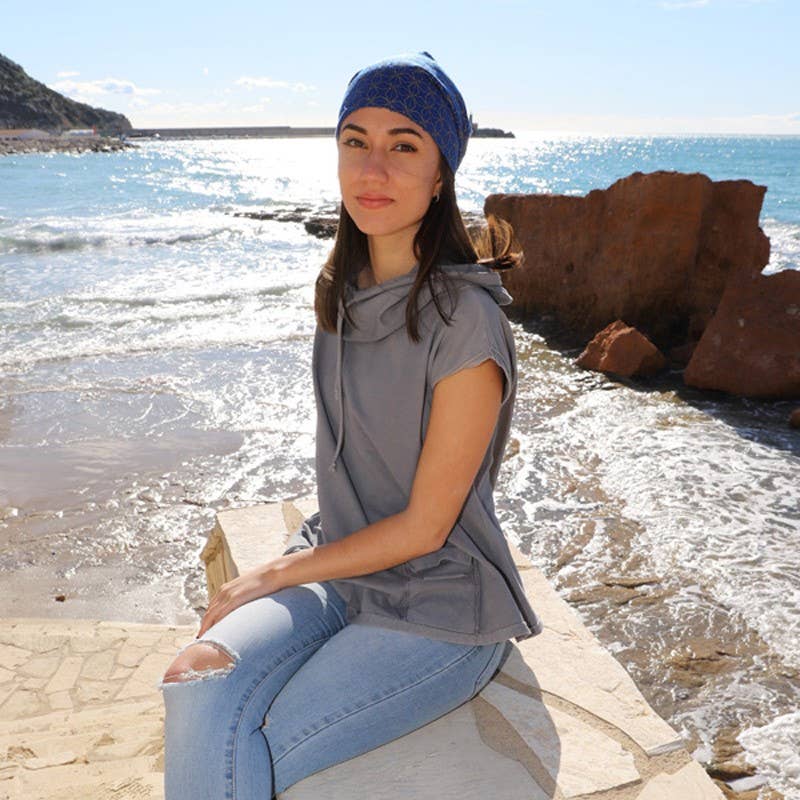 Purple Sardine - Vendita all'ingrosso Berretto - Donna - Berretto in tessuto felpa blu - 425 Berretti Mud Stars4