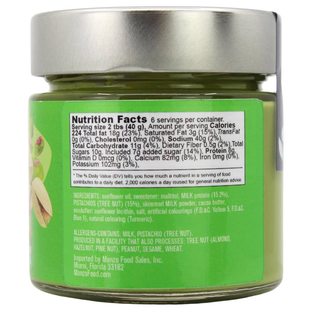 Wholesale Italian Food - Wholesale Nut Butter - LOro Del Sud, Pistachio Protein Butter Spread,  7oz (200g)1