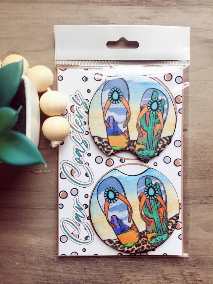 Flip Flops Zomerauto Onderzetters Groothandel voor wholesale door Trippin Designs