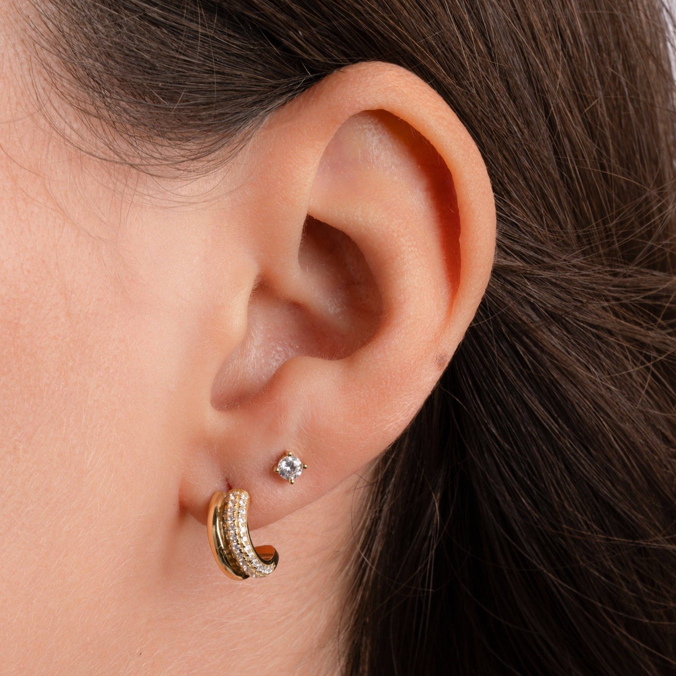 Sami Jewels - Wholesale Hoop Earrings - Pavé Double Hoop Earrings5