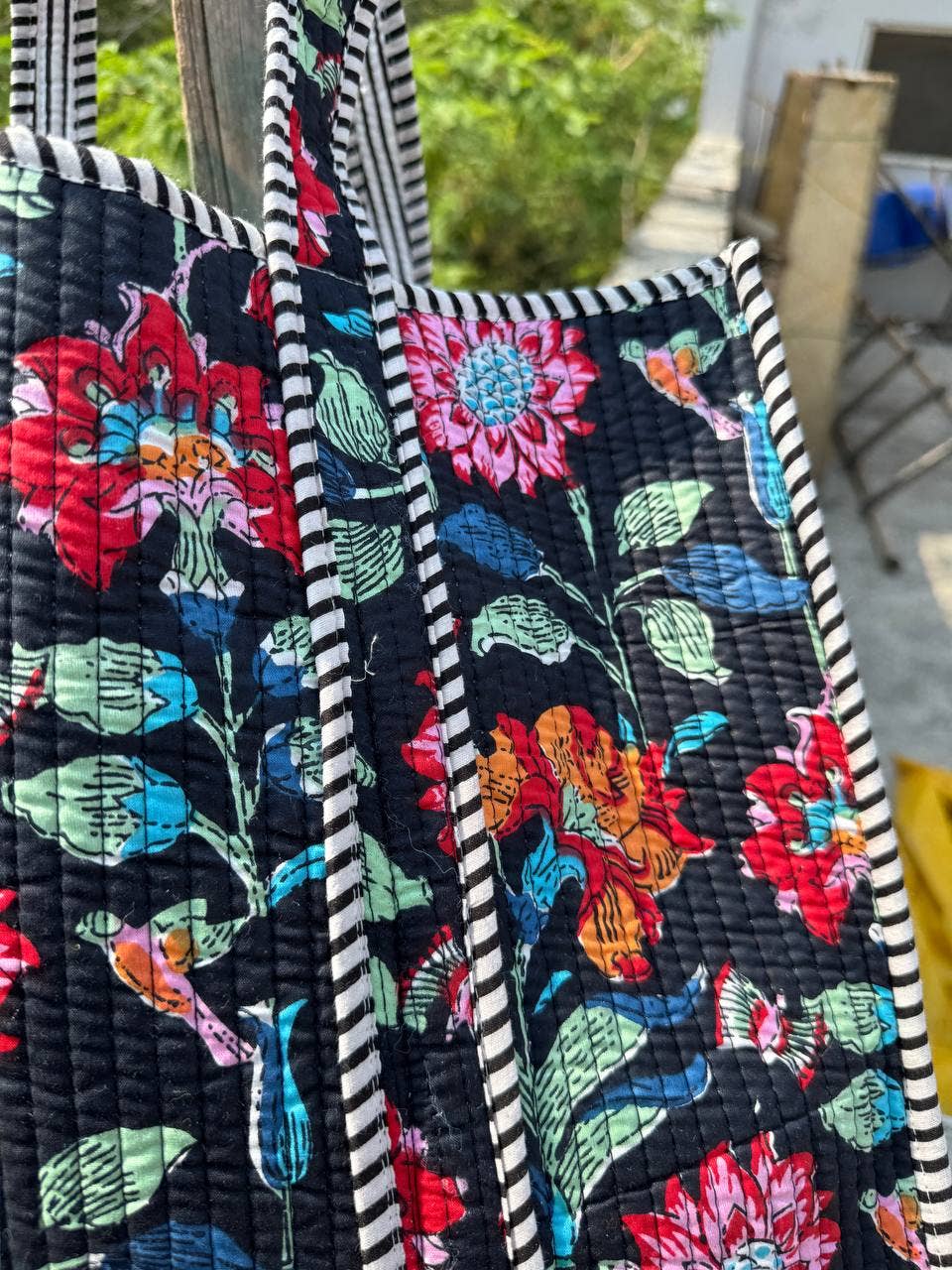 GYPSY STUDIO - Vente Sac porté épaule – femme - Sac en coton indien Sac à bandoulière Sacs de courses Sac imprimé bloc1