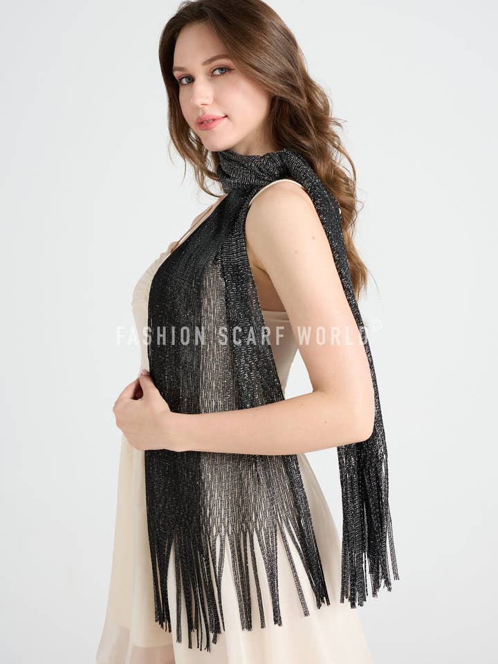 Summer Mesh Tassel Scarf/ Shawl for wholesale by Fashion Scarf World