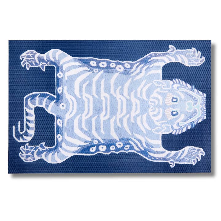Siren Song Blue Tiger Woven Vinyl Placemats – Set of 4 for wholesale by Siren Song
