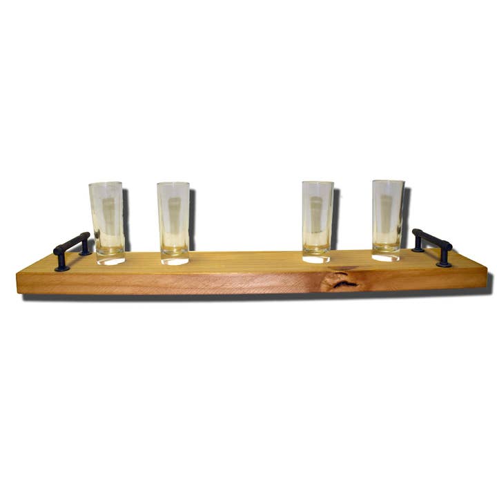 Layne Wilson - Wholesale Bar tool - Tequila Flight Board with Four Shooter Glasses1