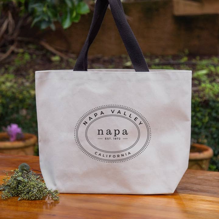 Custom 20 Oz. Heavyweight Tote with Black Handles for wholesale by Mercantile 12